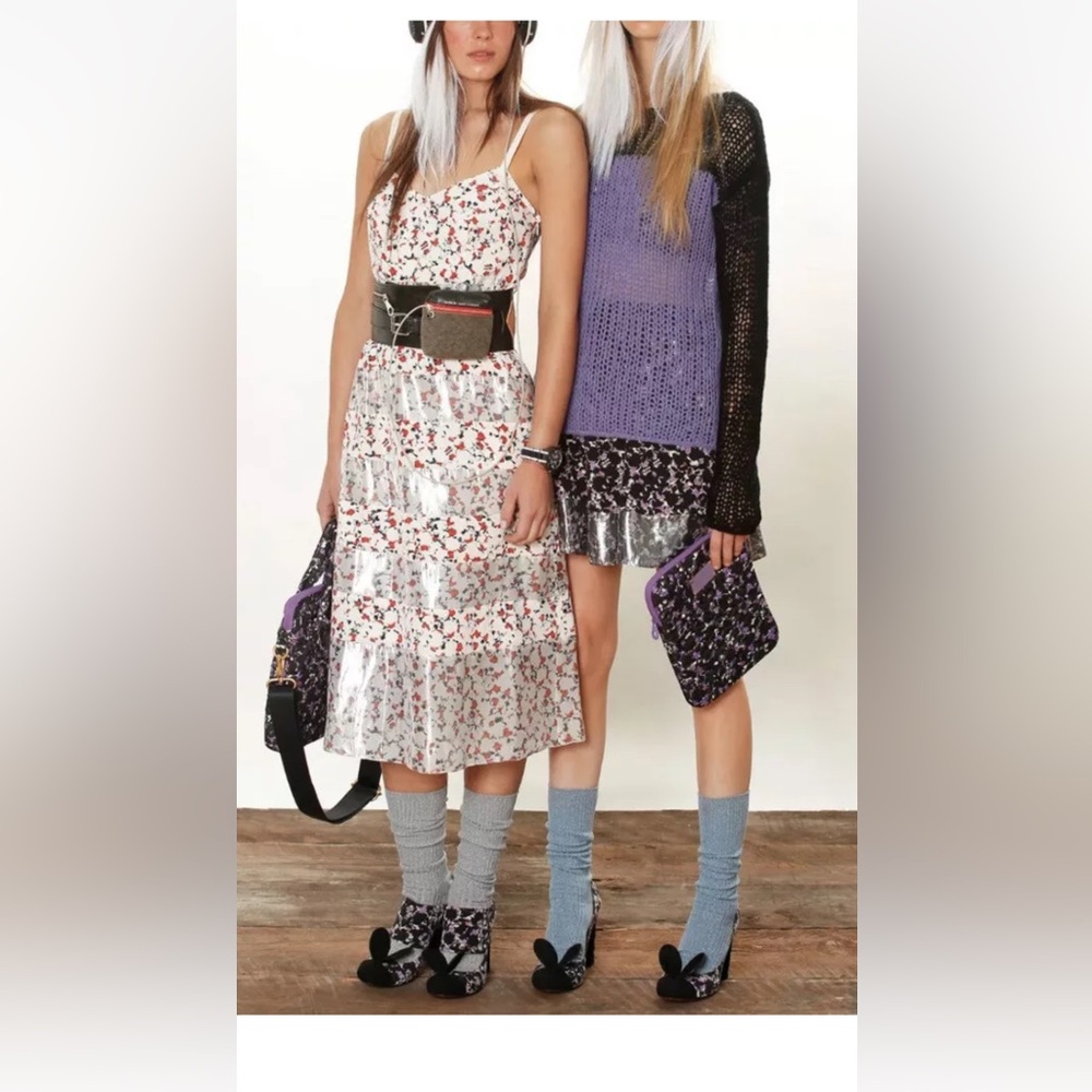 Marc by Marc Jacobs Floral Silk Blend Dress Size 2 Metallic Accents NWT